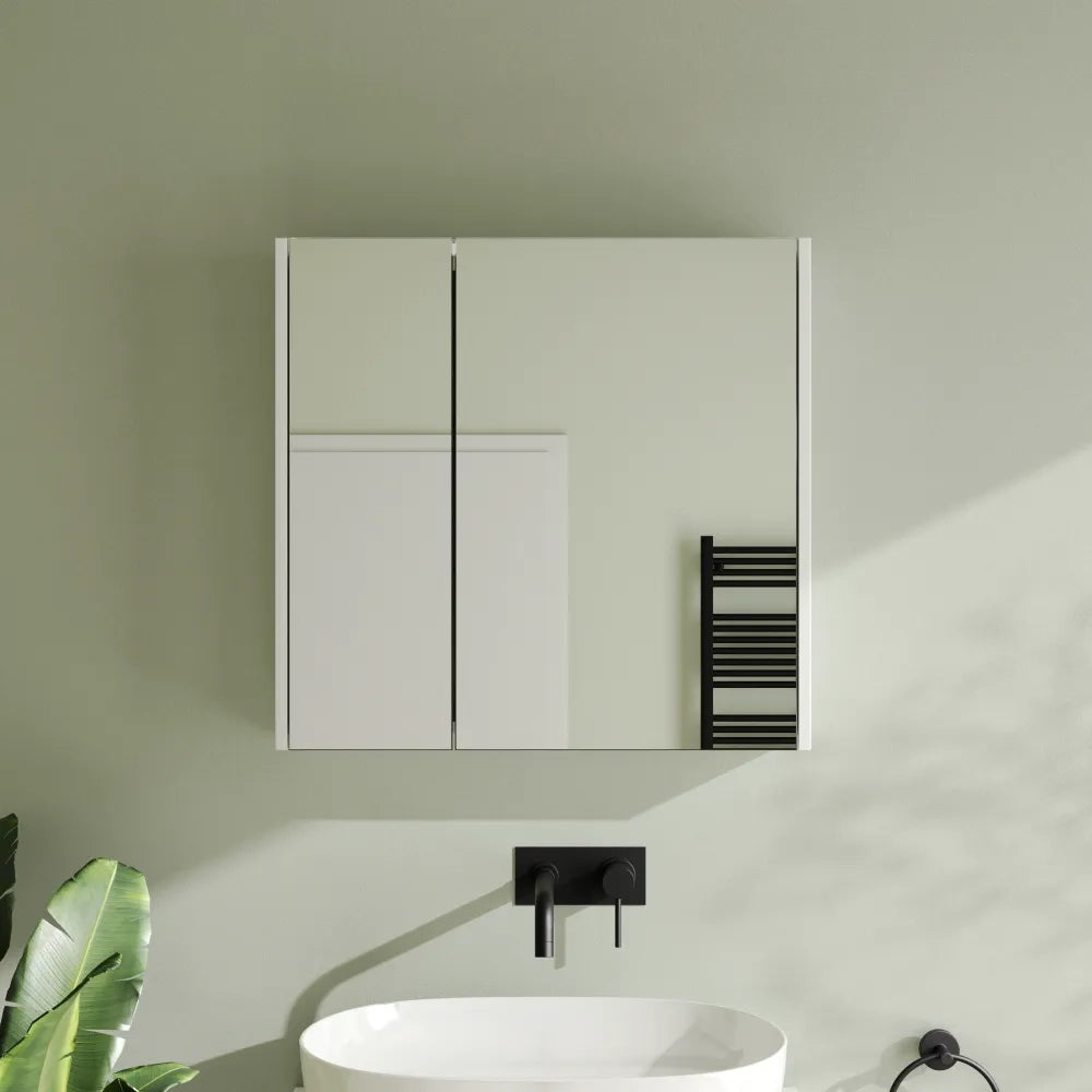 Specchio contenitore 67x70cm 2 ante con illuminazione led superiore | Hadar
