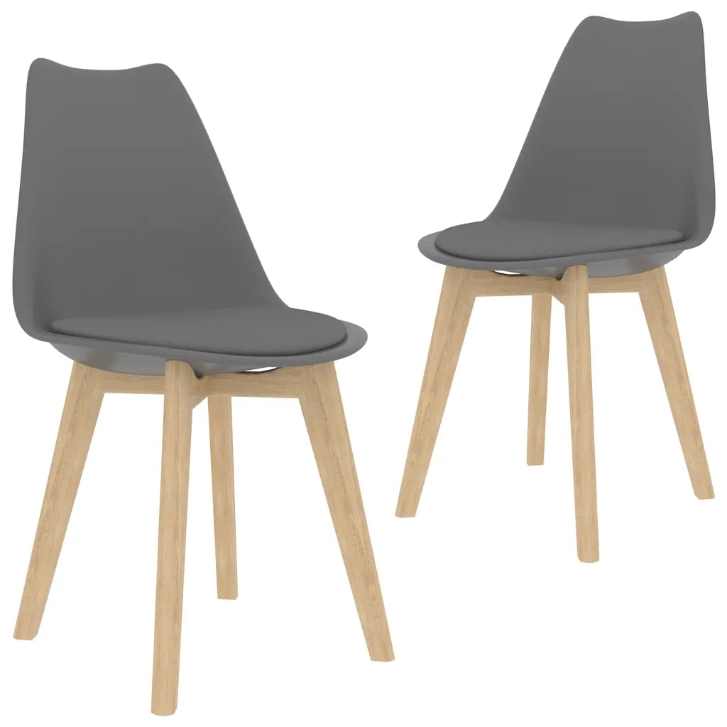 Sedie da Pranzo 2 pz Grigie in Plastica cod mxl 9356