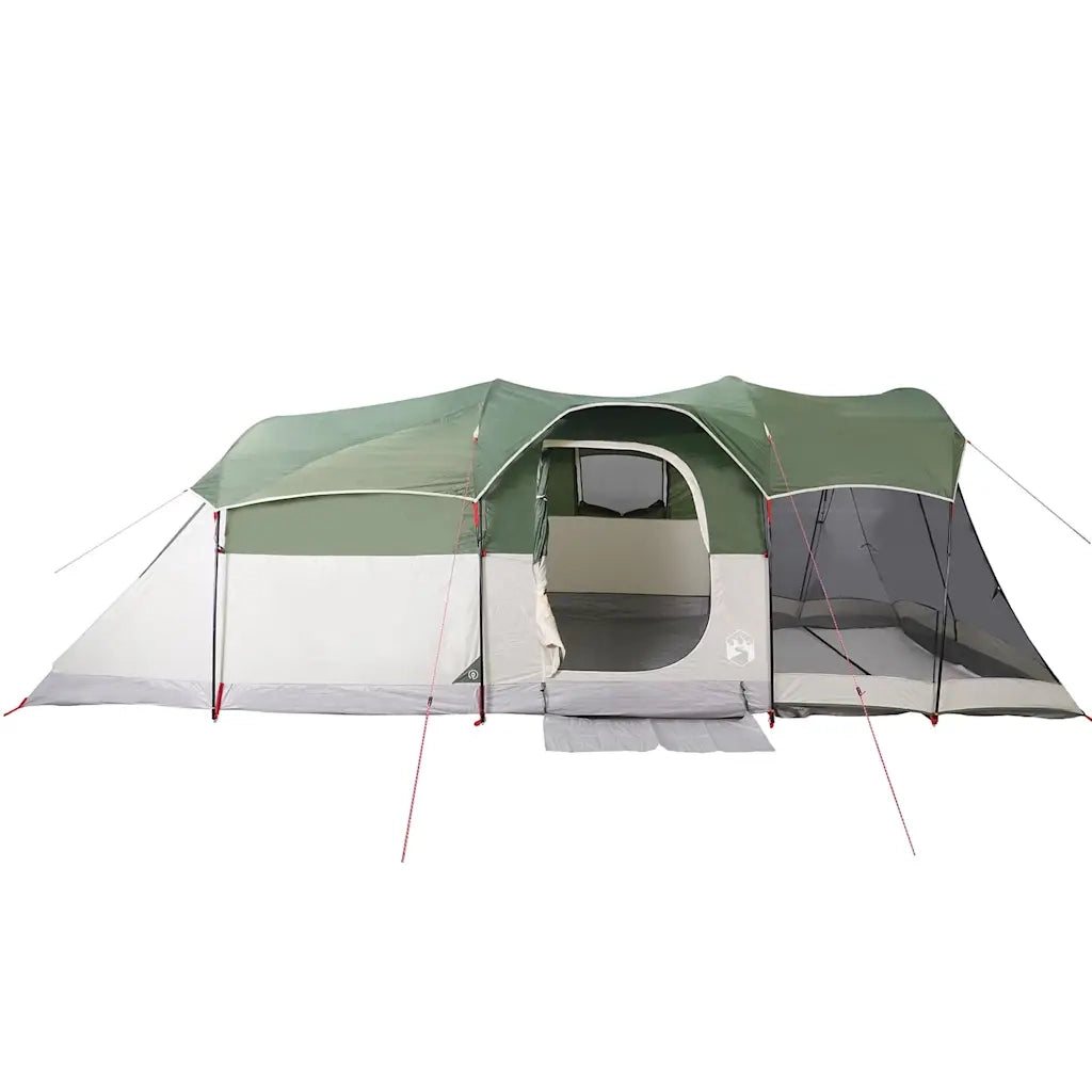 Tenda Familiare a Tunnel per 8 Persone Verde Impermeabile 94785