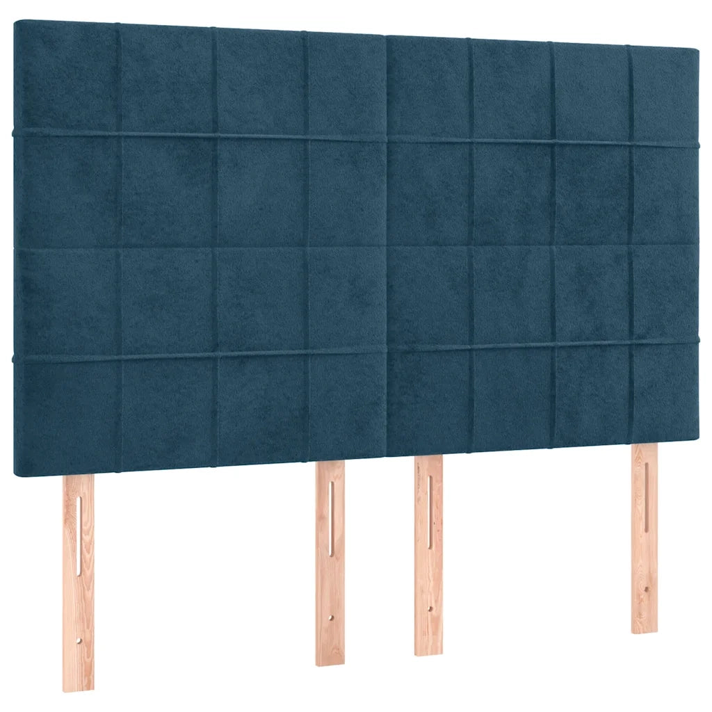 Testiere 4 pz Blu Scuro 72x5x78/88 cm in Velluto