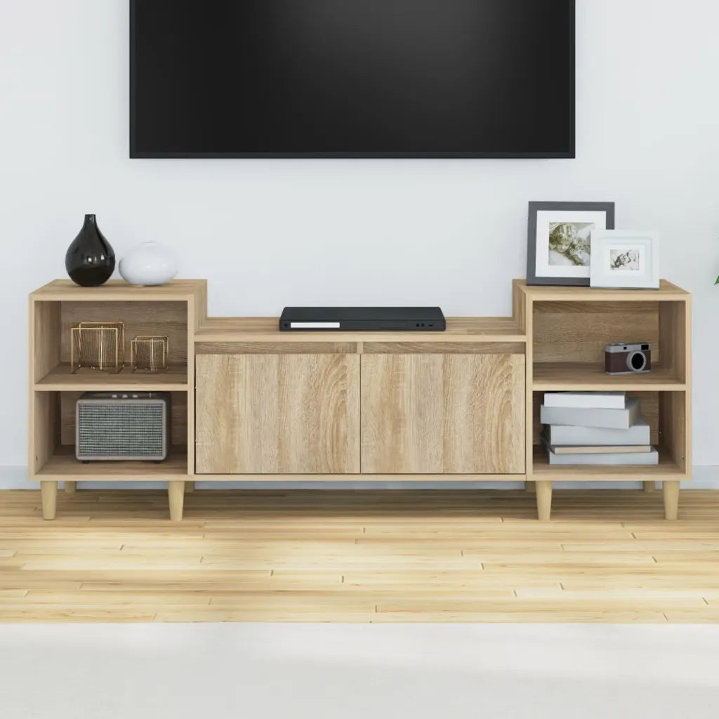 Mobile Porta TV Rovere Sonoma 160x35x55 cm Legno Multistrato cod mxl 20194