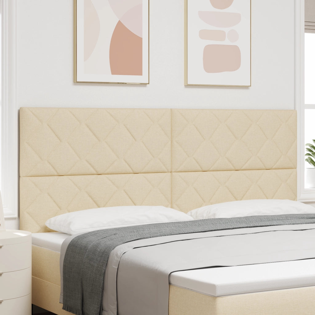 Testata LED  Design a Blocchi di Diamante Panna 200 cm Tessuto