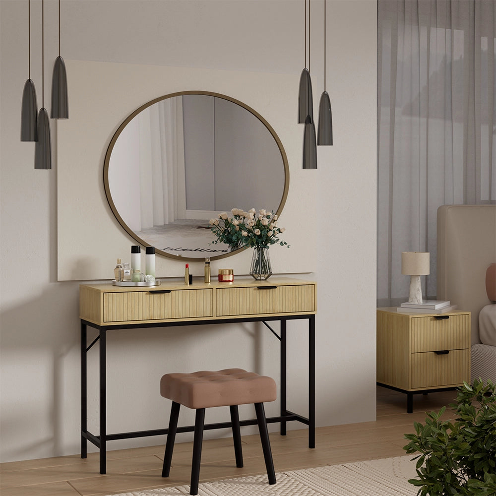 Vicco Tavolo da toilette Rovere 100 x 75 cm con 2 cassetti