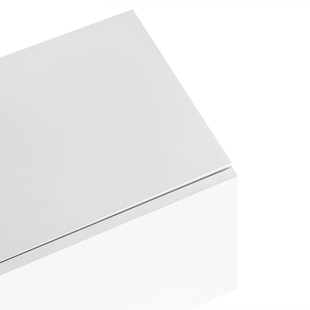 Set soggiorno con contenitori ad alta lucentezza in MDF bianco