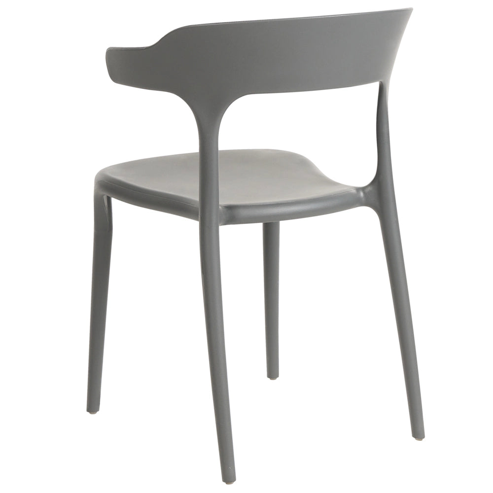 Set di 4 sedie polipropilene resistente colore grigio per interno ed esterno stile moderno