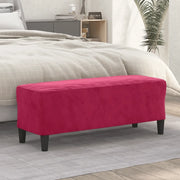 Panca Rosso Vino 100x35x41 cm in Velluto