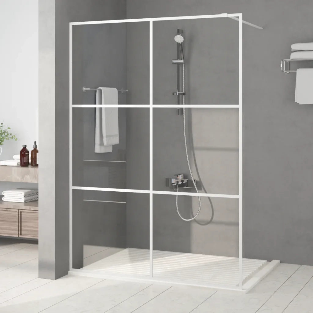 Parete Doccia Walk in Bianca 140x195 cm Vetro Trasparente ESG CFW4540304
