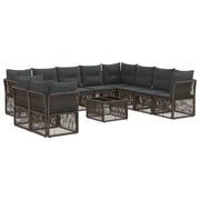 Set Divano da Giardino 11 pcs Grigio polyrattan