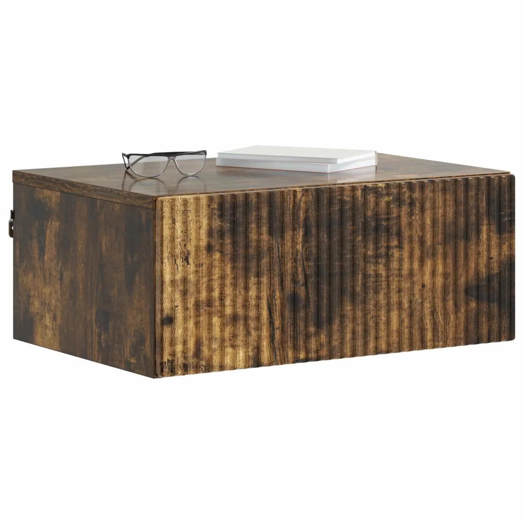 Mobiletto da notte a muro Rovere Fumo 49 x 34,5 x 20 cm 898455
