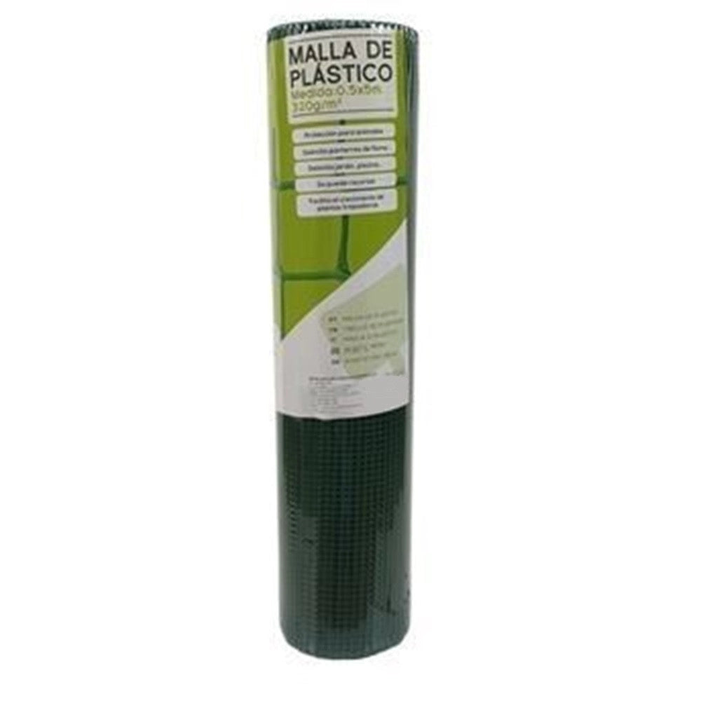 Trade Shop - Set 3pz Rotolo Rete Di Plastica Verde Maglia Quadra 10x10mm 0.5x5mt Recinzione 219380 -