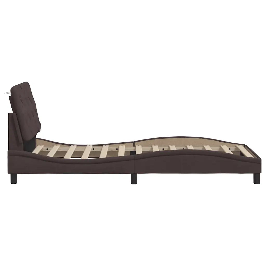 Giroletto senza Materasso Marrone Scuro 80x200 cm Tessuto 3310562