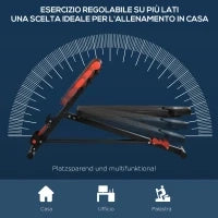 Panca Piana Palestra, Panca Pesi Regolabile per Allenamento a Casa, Panca Palestra Multifunzione con 1 Regolazione Piana e 2 Reclinazioni, 4 Regolazioni del Piede, Nero