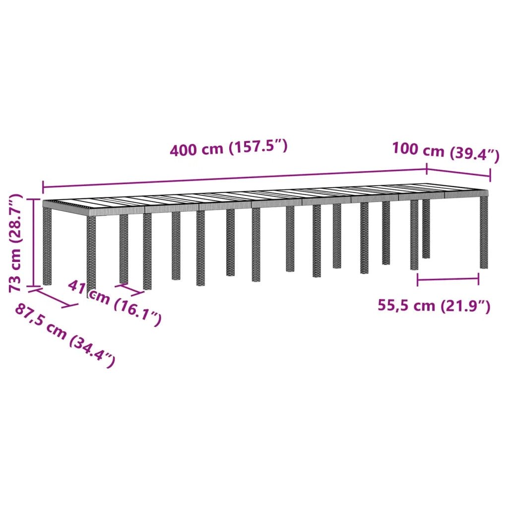 Set da pranzo da giardino con cuscini 17 pz Antracite PP 3378656