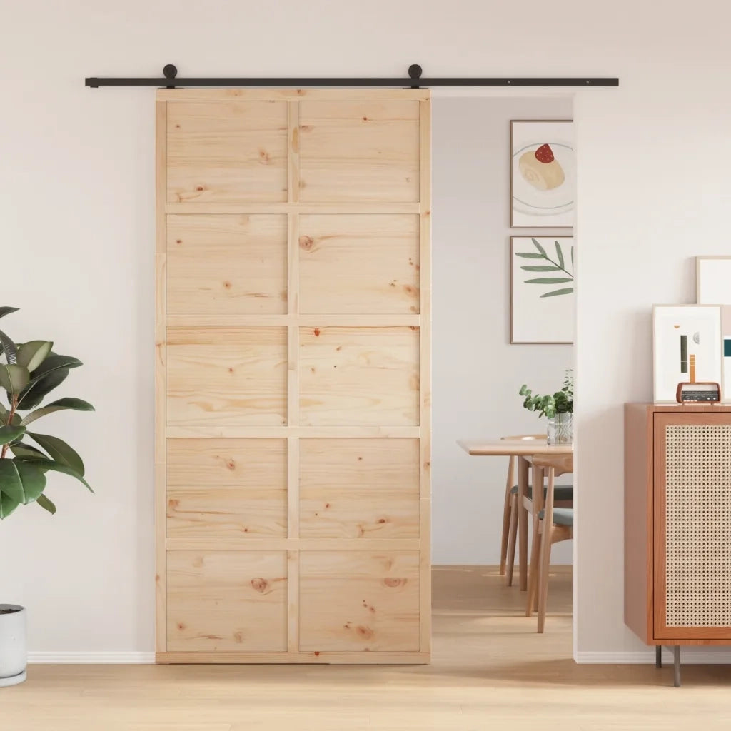 Porta per Granaio 100x208 cm in Legno Massello di Pino 850638