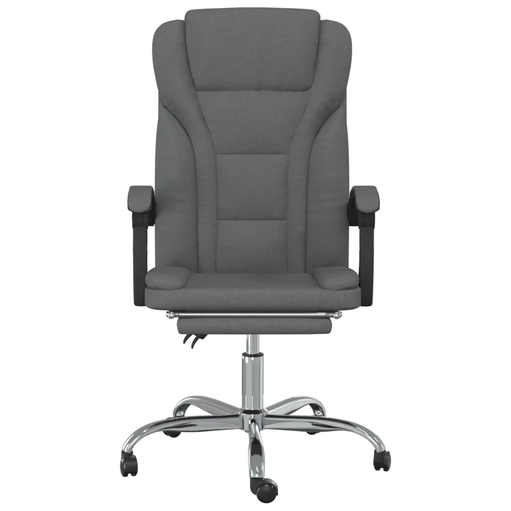 Poltrona da Ufficio Reclinabile Grigio Scuro in Tessuto 349696