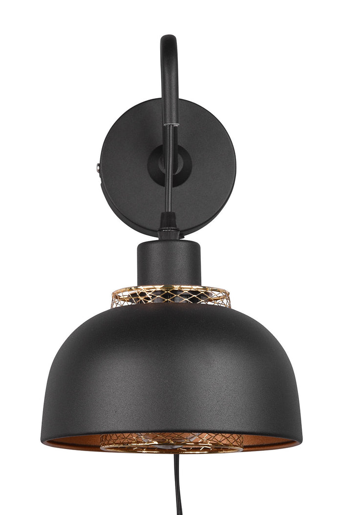 Applique da Interno Attacco E27 in Metallo Nero Opaco