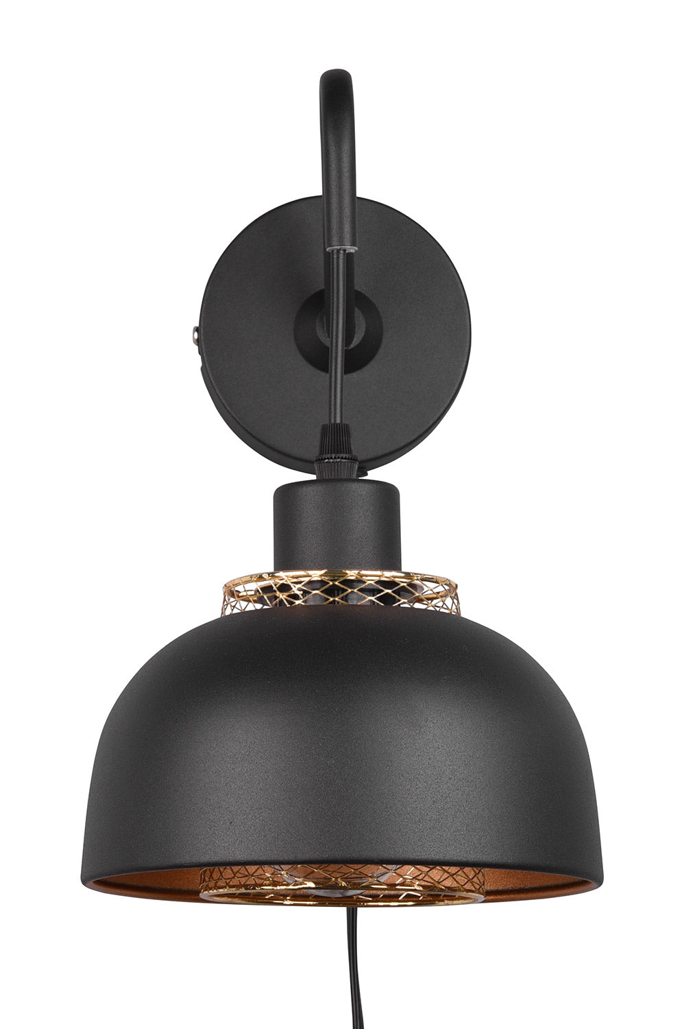 Applique da Interno Attacco E27 in Metallo Nero Opaco