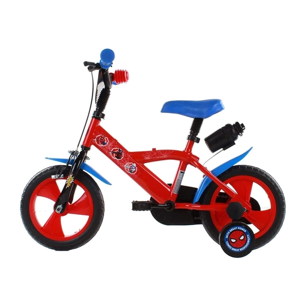 Bicicletta Bambino Marvel Spider-Man 12" Volare con Borraccia e Rotelle