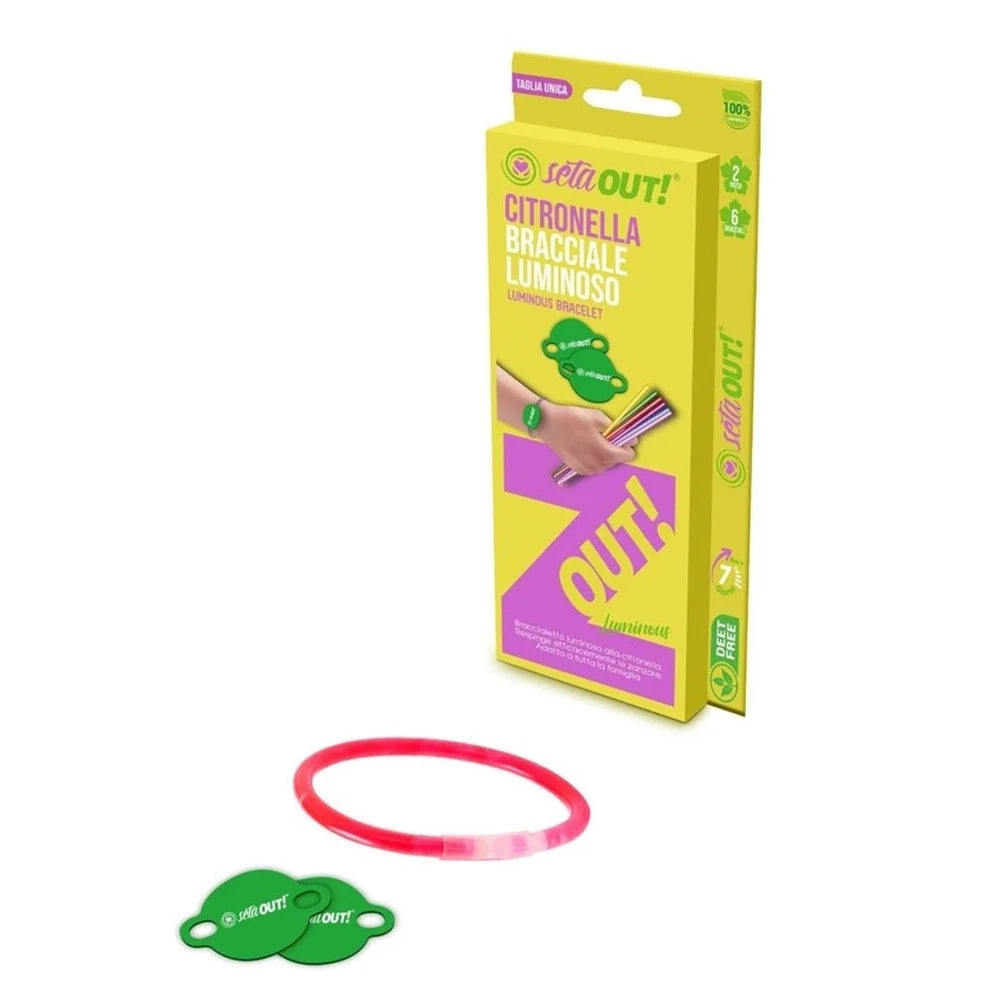 Trade Shop - Set 20pz Braccialetto Luminoso Da 6pz Repellente Alla Citronella Con 2 Ricariche 625686a -