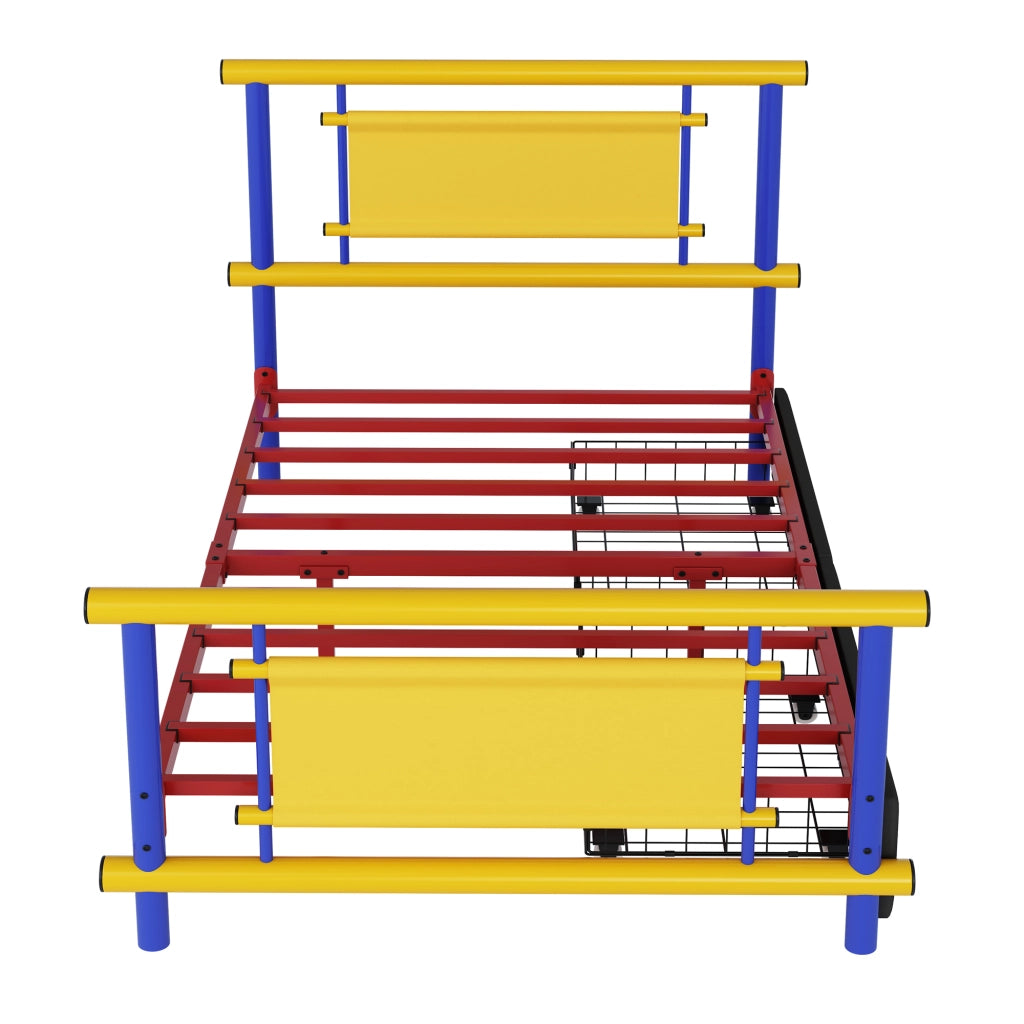 Letto in metallo per bambini 90*200 con cassetti struttura in acciaio letto a piattaforma per bambini che risparmia spazio