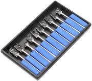 Set di Burr Rotanti per Lavorazione del Legno e del Metallo - 10 pezzi - Carburo di Tungsteno