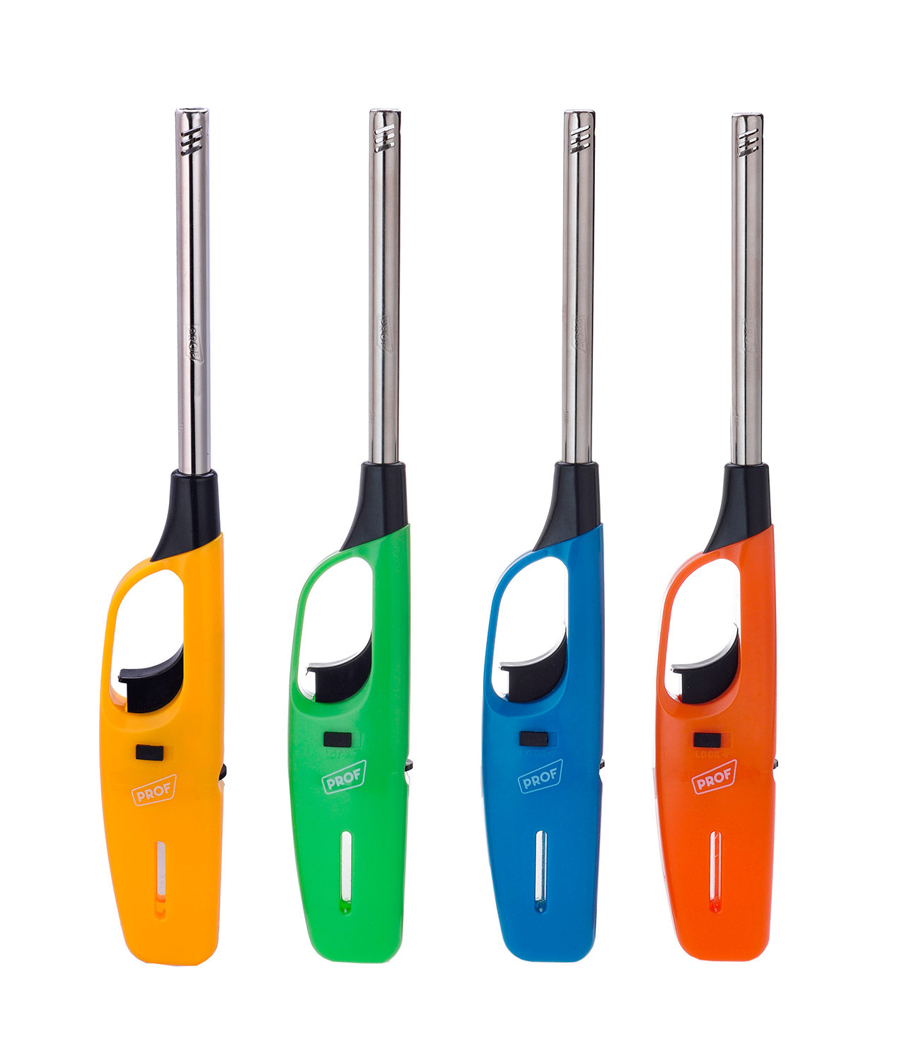 Set 16 Accendigas Ricaricabili H27,7 cm con Regolatore di Fiamma Vari Colori