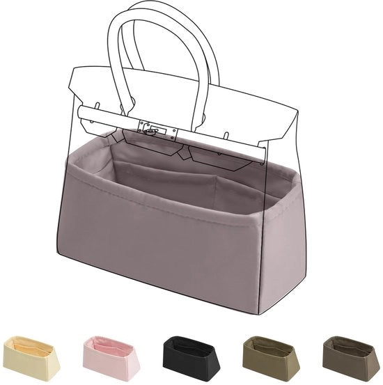 Organizzatore Tas Interamente in Seta per Borse Birkin 25/30/35/40, Organizzatore Tas in Tas con Taschini Interni