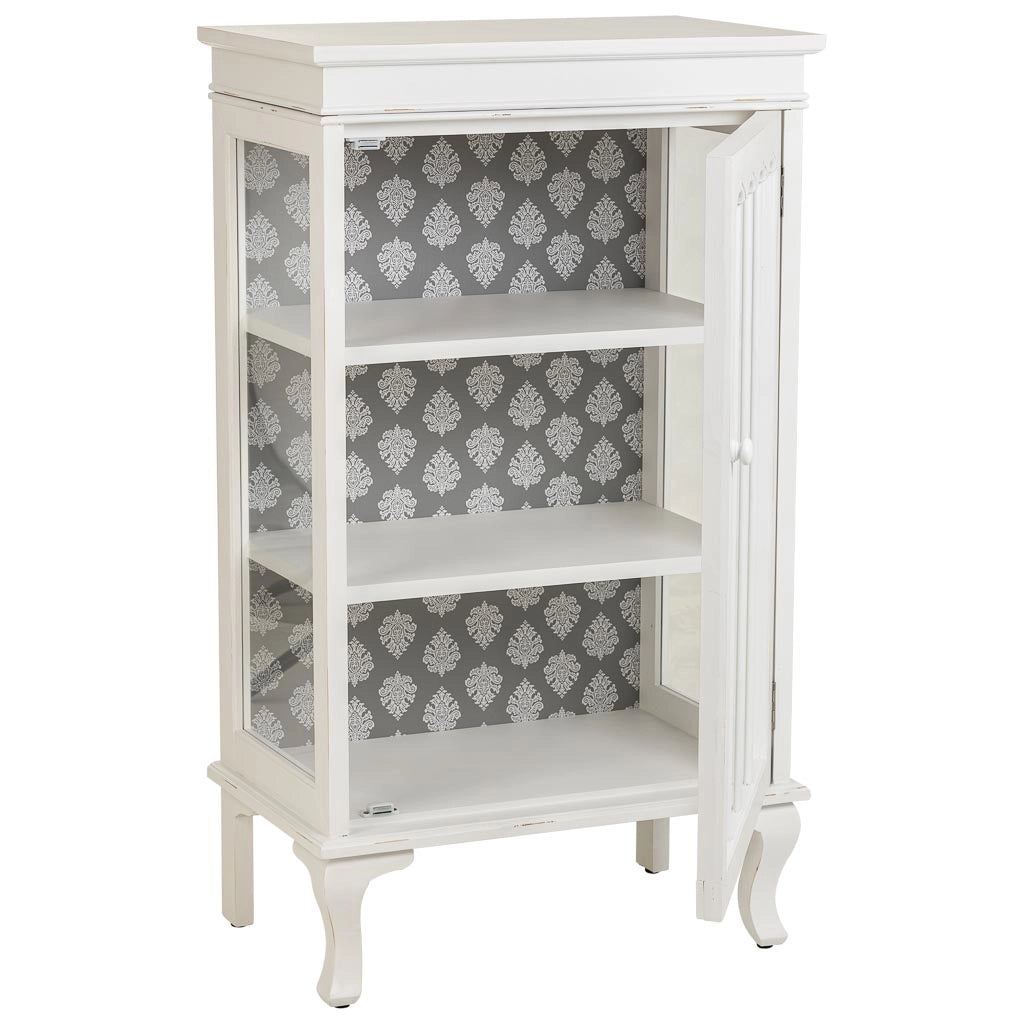 Vetrina in legno bianco 60,5x40,5x114,5h