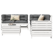 Set Salotto da Giardino 5 pz Bianco in Legno Massello di Pinocod mxl 92814