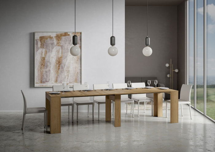 Consolle Allungabile 90-302x42x77 cm in Nobilitato Marrone