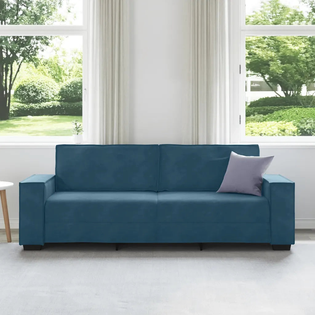 Divano a 3 Posti Blu 220x78x84 cm in Velluto 4105039