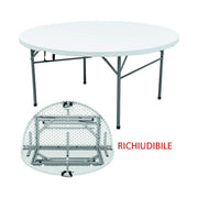 Tavolo hdpe/acciaio Vigor, edra tondo richiudibile, diametro 152 cm