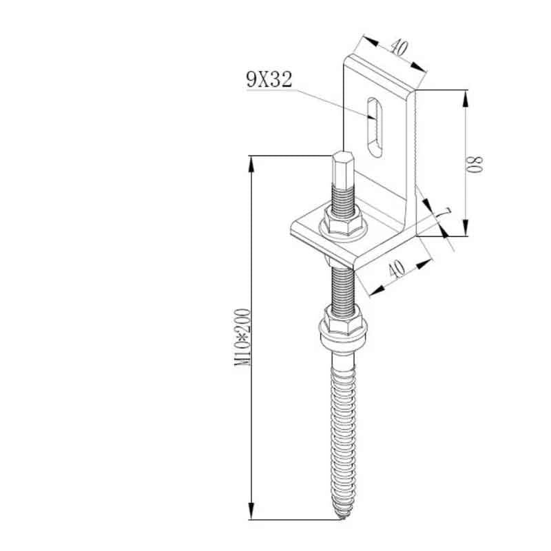 Piedi a L per Fissaggio di Pannelli Solari Fotovoltaici (10 Pezzi) SKU-11583
