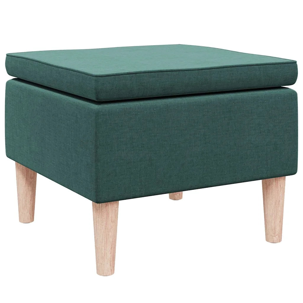 Poggiapiedi con Gambe in Legno Verde Scuro in Tessuto cod mxl 38591