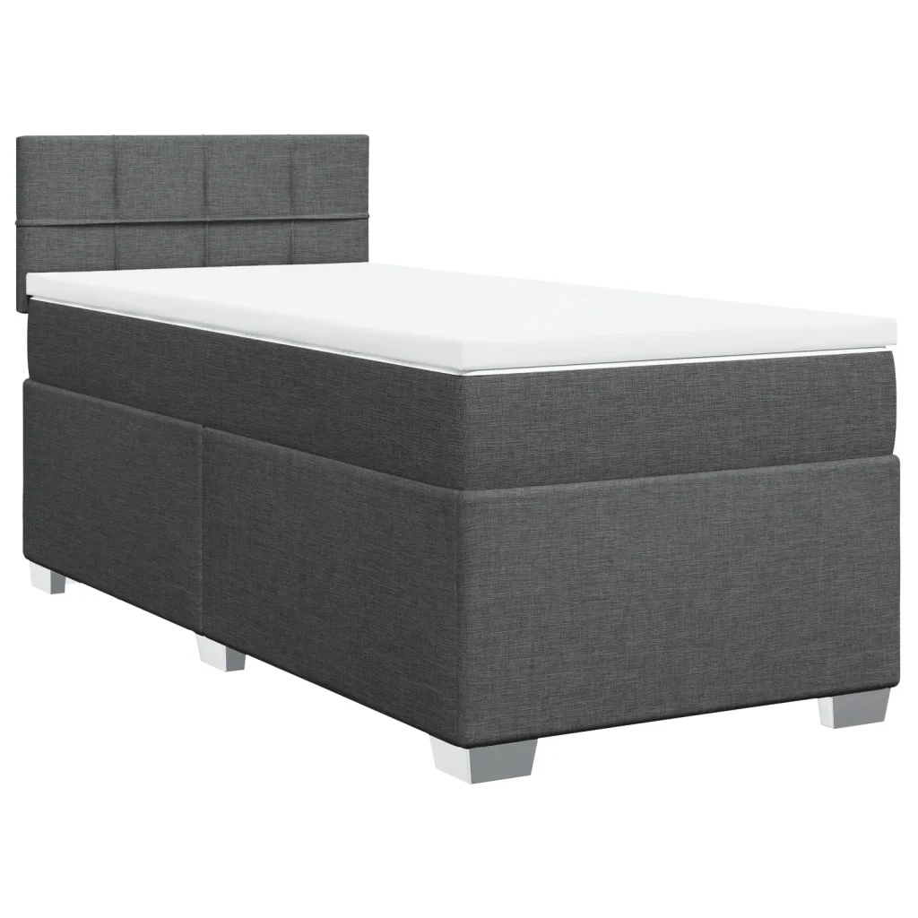 Giroletto a Molle con Materasso Grigio Scuro 80x200 cm Tessuto 3285716