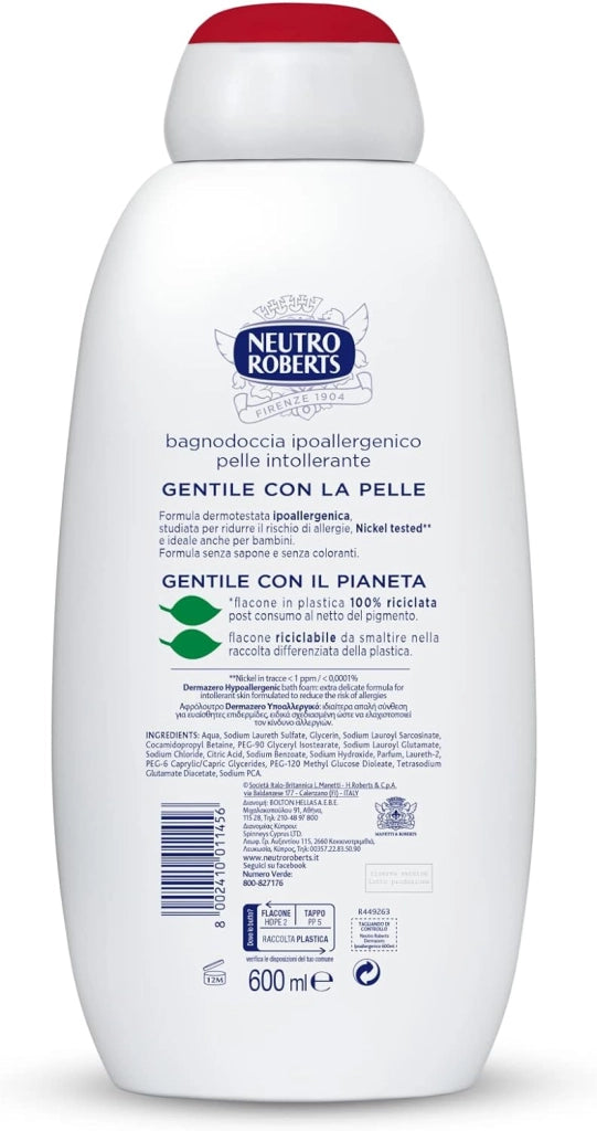NEUTRO ROBERTS BAGNOSCHIUMA DERMAZERO 2 FLACONI DA 600 ML IPOALLERGENICO