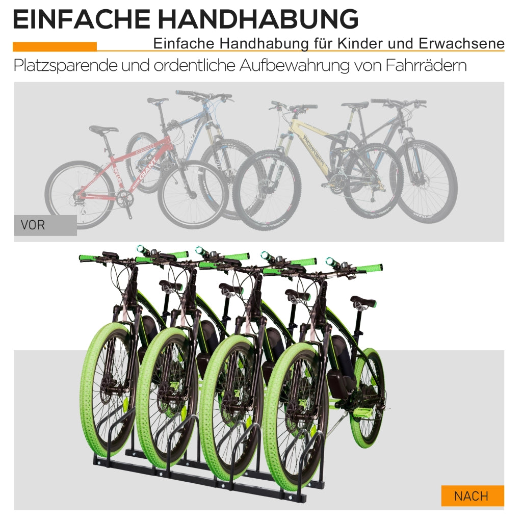 Portabiciclette per 4 Biciclette ¨C zephmum ¨C Acciaio 110x33x27 cm