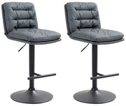 Set di 2 sgabelli da bar Damar in ecopelle nera 4