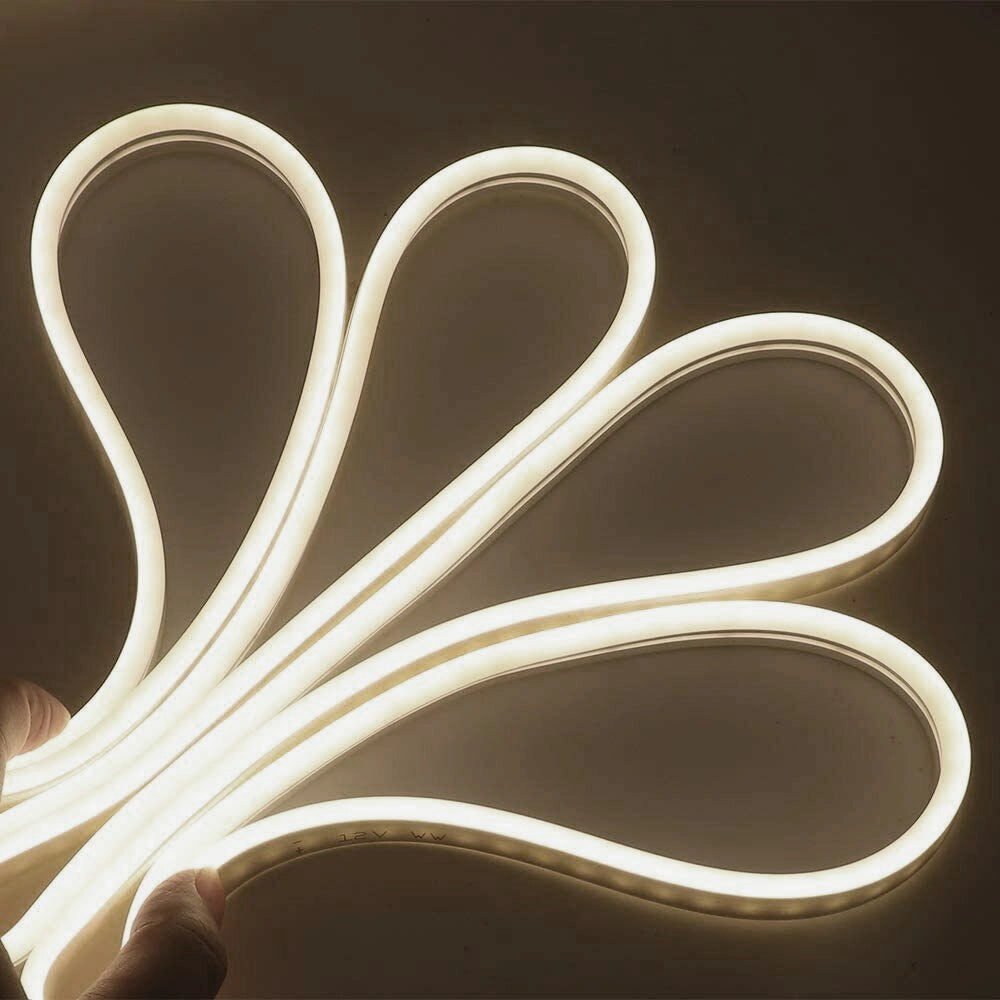 Striscia Led Tubo Effetto Neon IP65 Da Esterno 12V Flessibile e Tagliabile Luce bianca naturale 4000K