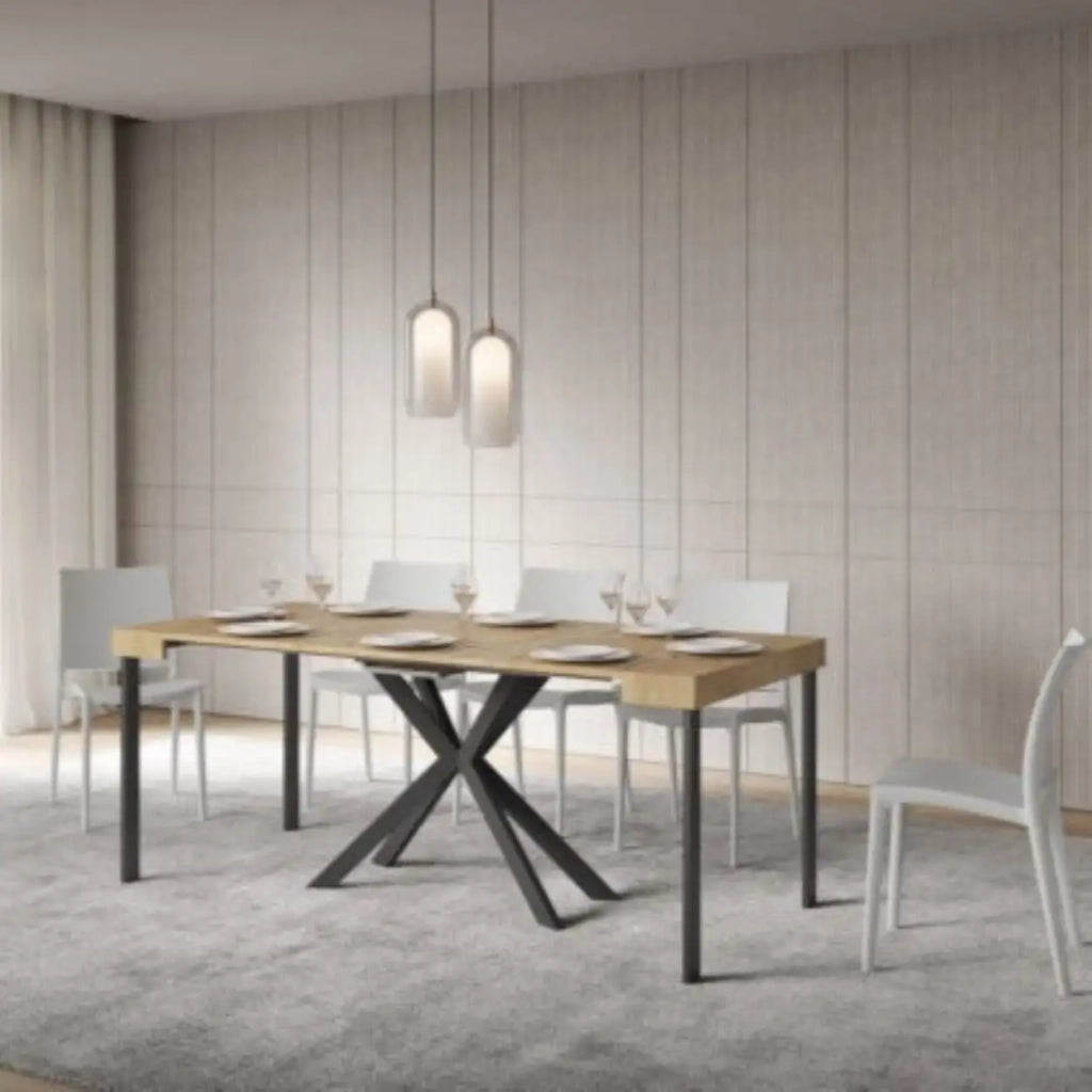 Consolle allungabile 90x40/196 cm Saki Small quercia natura gambe antracite