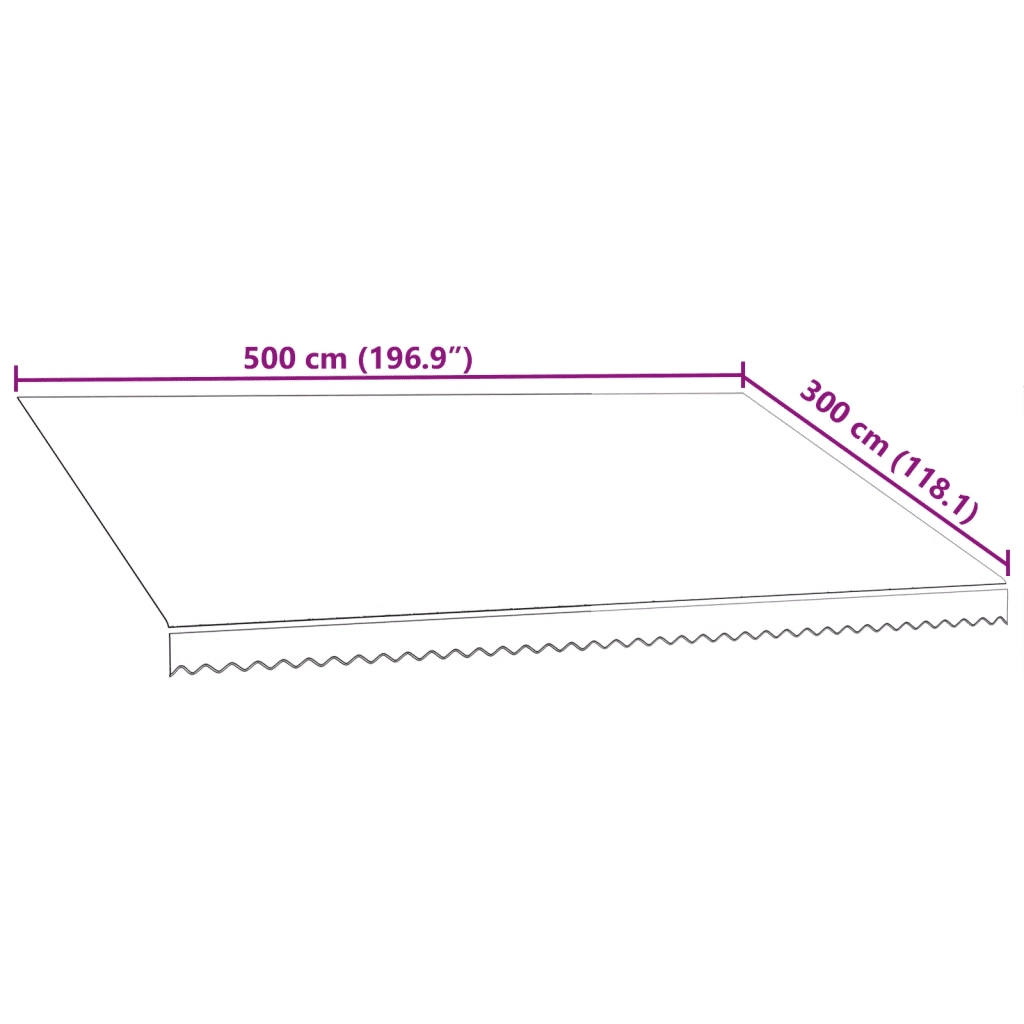 Tenda da Sole in Tela-Ricambio telo per tenda da sole Arancione e Marrone 5x3 m
