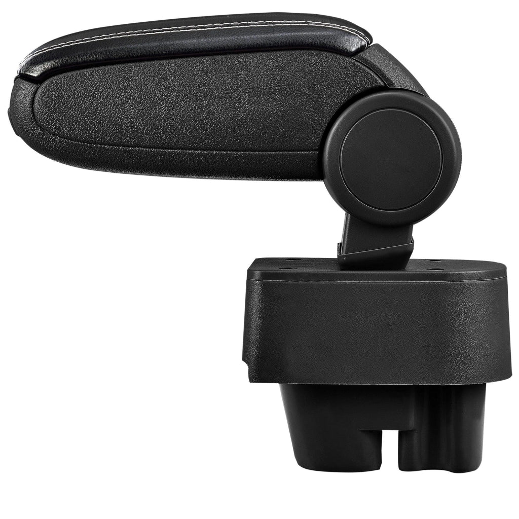 Bracciolo centrale per PEUGEOT 207 207 SW 207 CC - con vano portaoggetti - imbottito - in similpelle - nero con cuciture bianche 03_0000606