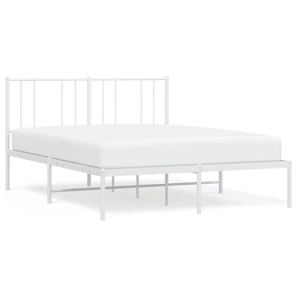 Giroletto con Testiera-Struttura Letto con testiera in Metallo Bianco 120x200 cm 782311