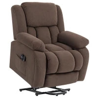 Poltrona relax alzapersona elettrica con funzione massaggio e riscaldamento, 93 x 104 x 100 cm, Marrone