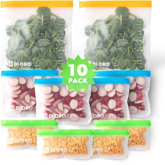 Sacchetti snack riciclabili - Contenitore di panino sicuro per alimenti - BPA libero, spesso, impermeabile e lavabile