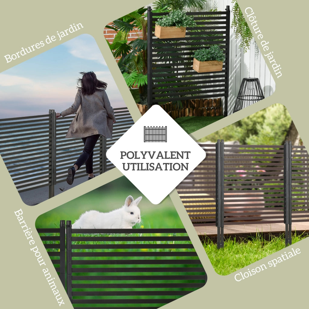 Pannello divisorio giardino metallo ¨C Zephmum ¨C Grigio 93x22x124 cm