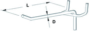 GANCIO SEMPLICE PFC/PFT  Ø mm. 3x16 cm. Col. Grigio RAL9006