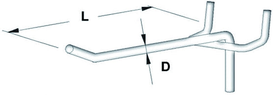 GANCIO SEMPLICE PFC/PFT  Ø mm. 3x16 cm. Col. Grigio RAL9006