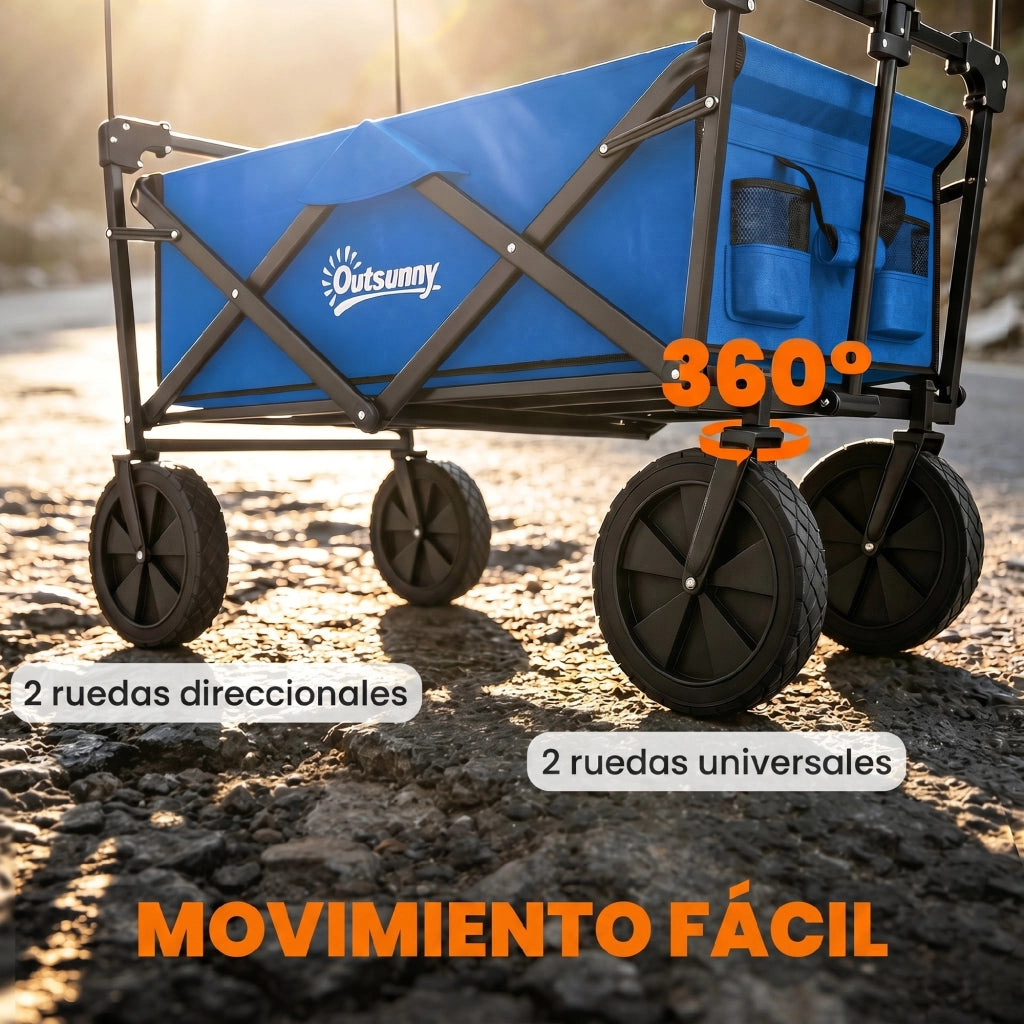 Carrello Pieghevole con Telo e Borsa Trasporto ¨C Zephmum ¨C Blu, 100 kg