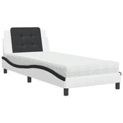 Letto singolo | Letto per adulti | Giroletto senza Materasso Zadar Nero e Bianco 90x200 cm in Similpelle